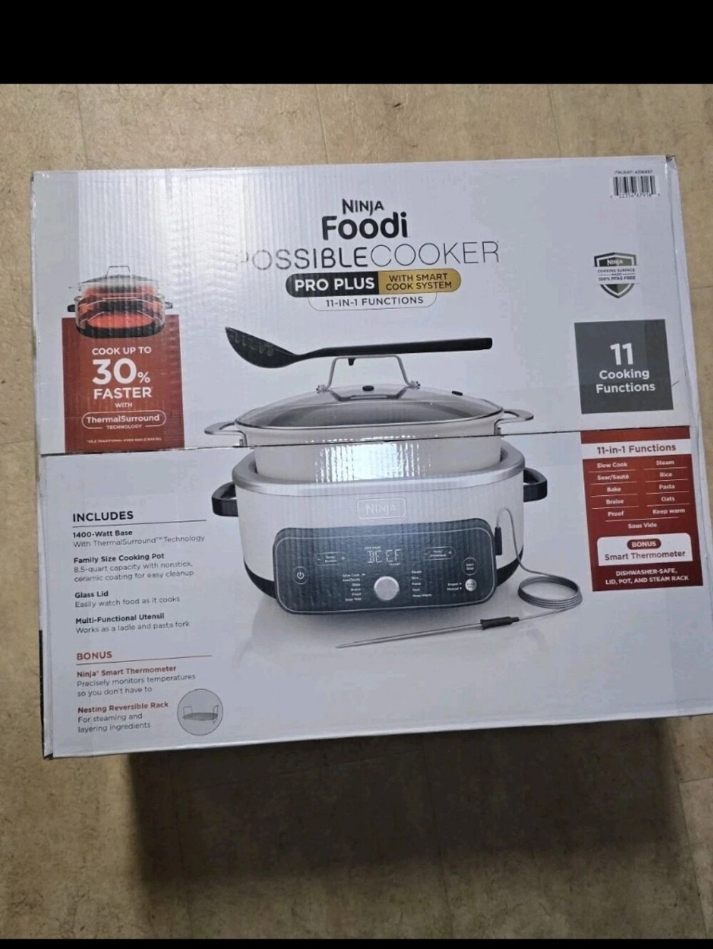 NINJA FOODI POSSIBLECOOKER PRO PLUS 11 IN 1 POSSIBLE COOKER 8.5 QT SMART COOK